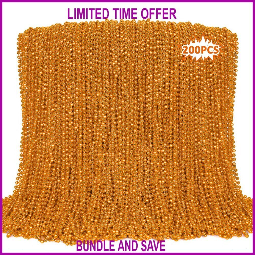 200PCS Plastic Bead Necklaces 33" Party Favors Festival Decorations